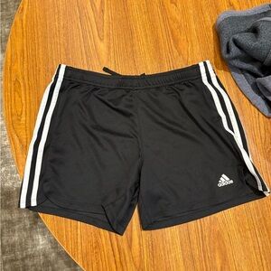 Adidas Black Shorts with White Accents